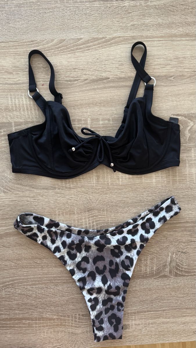 Costumi da bagno & Bikini: Bikini Set Black/Leopard Print Size 85D/L – Usato da Winterthur venduto da -BeHappy24- 5