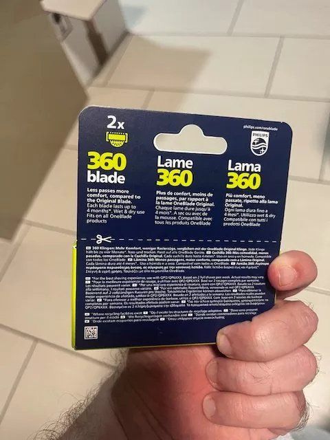 Gillette Rasoi & Lamette da barba: Philips Oneblade 360 2 lames – Nuovo e nell'imballaggio originale da Noville venduto da Berlusconi55 1