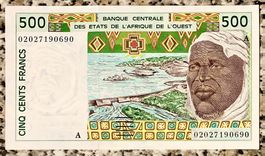 500 Francs Elfenbeinküste 1999!!! UNC!!!