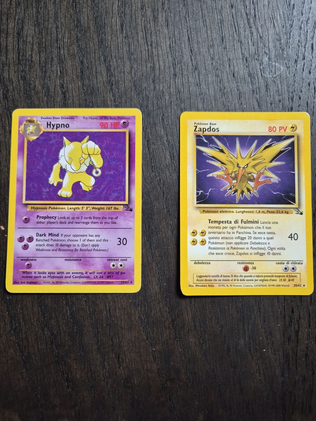 Pokémon Carte collezionabili: Pokemon - Hypno&Zapdos - Fossil – Usato da Subingen venduto da mattkum