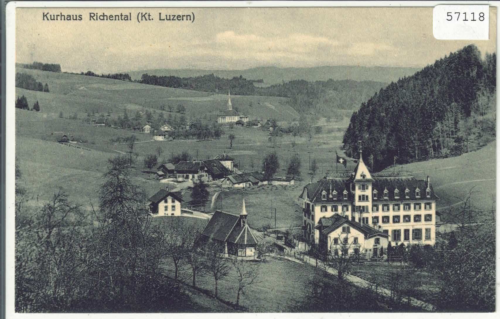 Cartoline postali: Kurhaus u. Wasserheilanstalt Richenthal – Usato da Ettingen venduto da Kartenplanet
