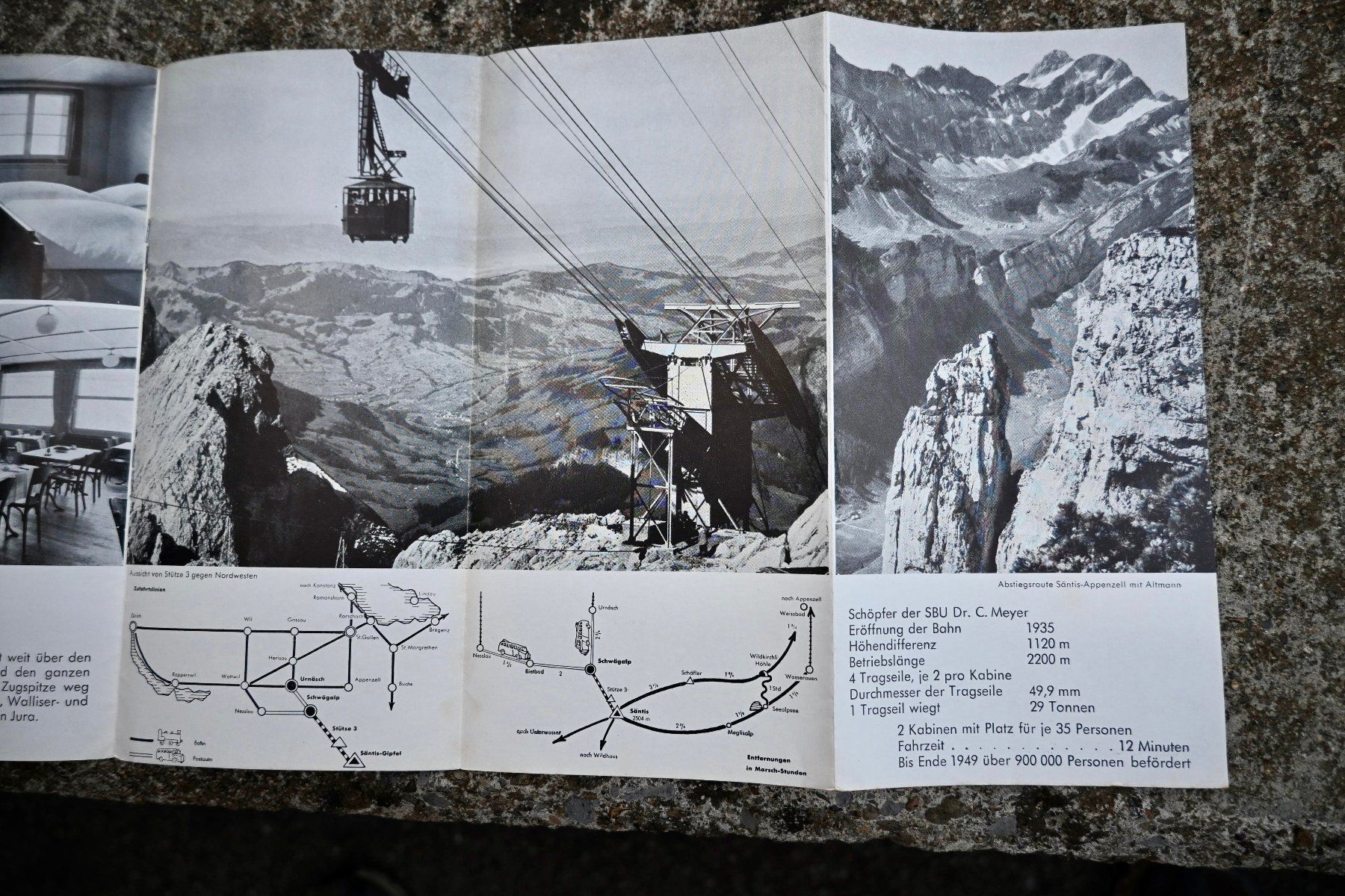 Documenti: um 1950 Prospekt SÄNTIS Urnäsch Schwebebahn – Usato da Pfaffhausen venduto da mono_rec 8
