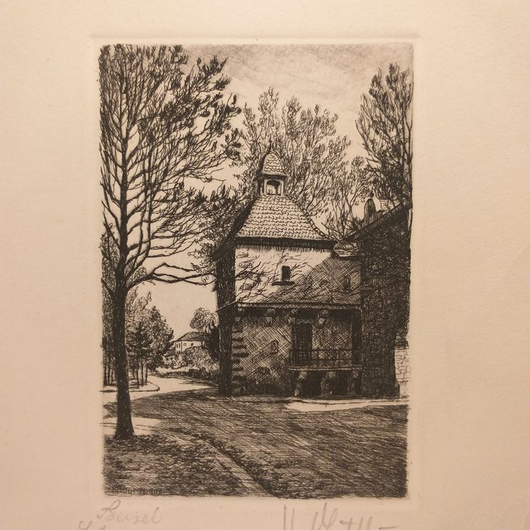 Grafiken & Lithographien: (KOPIE) Original Radierung Letziturm Basel 1928 – Gebraucht aus Basel von only.art 1