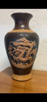 Grosse chinesische Yixing-Zisha-Vase mit beidseitigem Drache