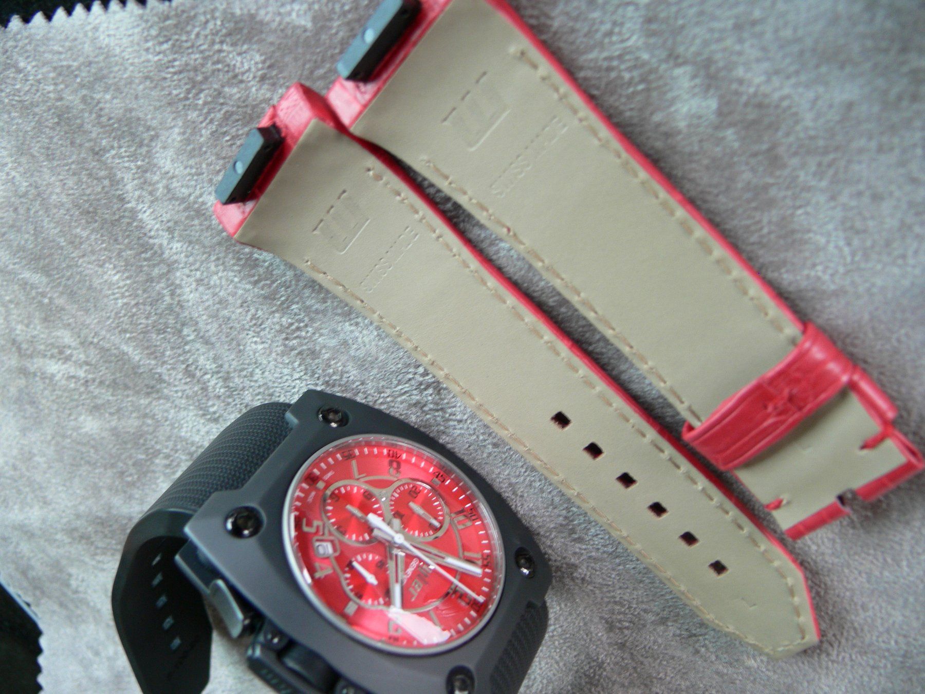 Bracciali & Braccialetti: Wyler Code R Strap Belt Kroko-Band Rot Large - lange Grösse – Nuovo (secondo la descrizione) da Remigen venduto da Kelias 5