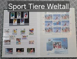 Briefmarken Sammlung Sport, Tiere, Weltall,