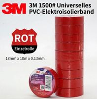 3M 1500 PVC Elektro-Isolierband (Rot) – 18mm x 10m NEU
