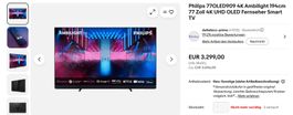 NEUER PHILIPPS 77''TV WG. FEHLKAUF mit 70% Rabatt