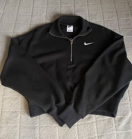 Nike Sweat-shirt court pour femme avec fermeture éclair