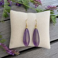Vergoldete Tropfen-Ohrhänger aus AMETHYST Naturstein