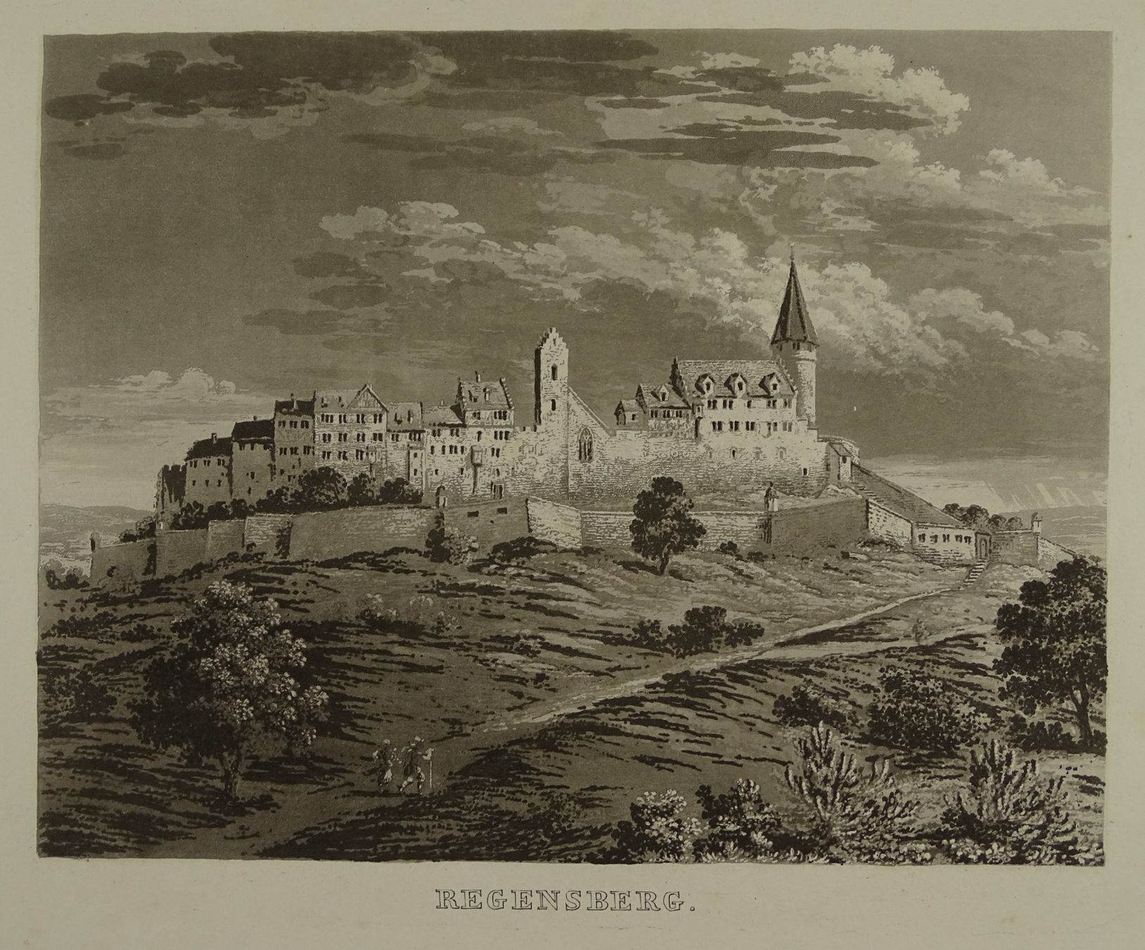 Stiche: REGENSBERG AQUATINTA UM 1850 – Gebraucht aus Grüningen von Kartensammler