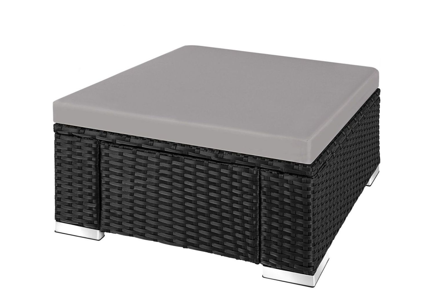 Sgabelli: Rattan Sitzhocker Bitonto schwarz/grau – Nuovo (secondo la descrizione) da Steinhausen venduto da Retourenprofis 2