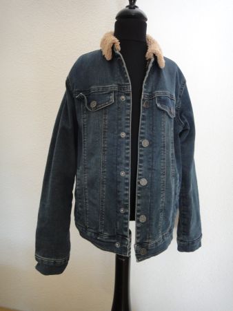 Molo Jeans Jacke mit Teddyfell-Kragen Gr. 10 Jah Top Zustand