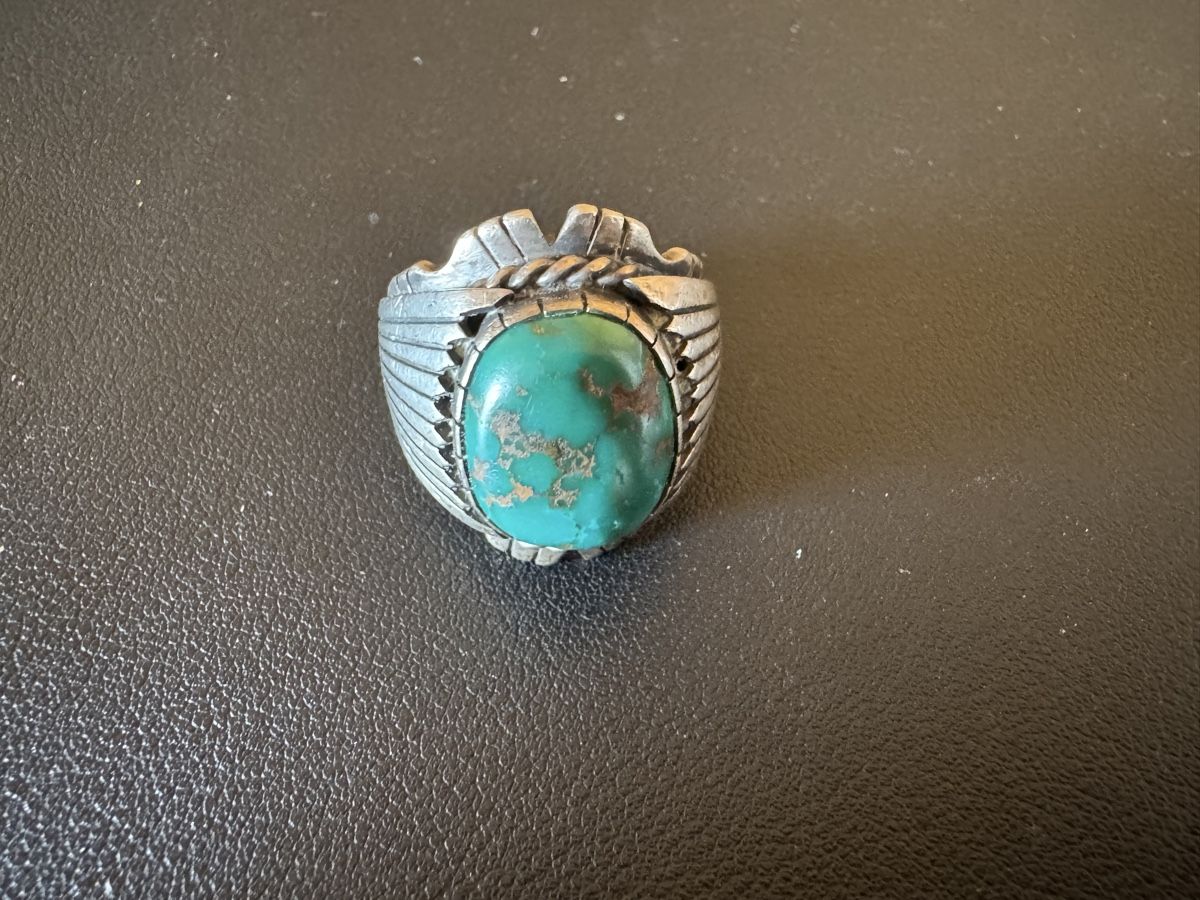 Superbe bague vintage vintage en argent sterling et opale naturelle. - France