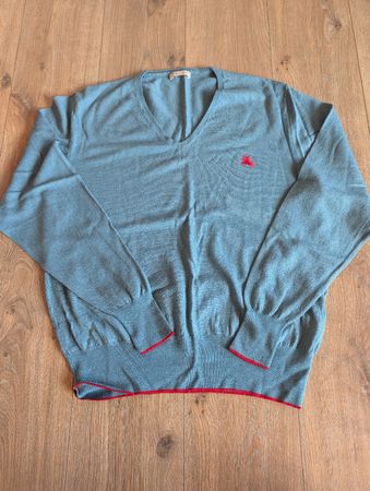 BURBERRY - 100% Merino, Sweater Bleu Taille M