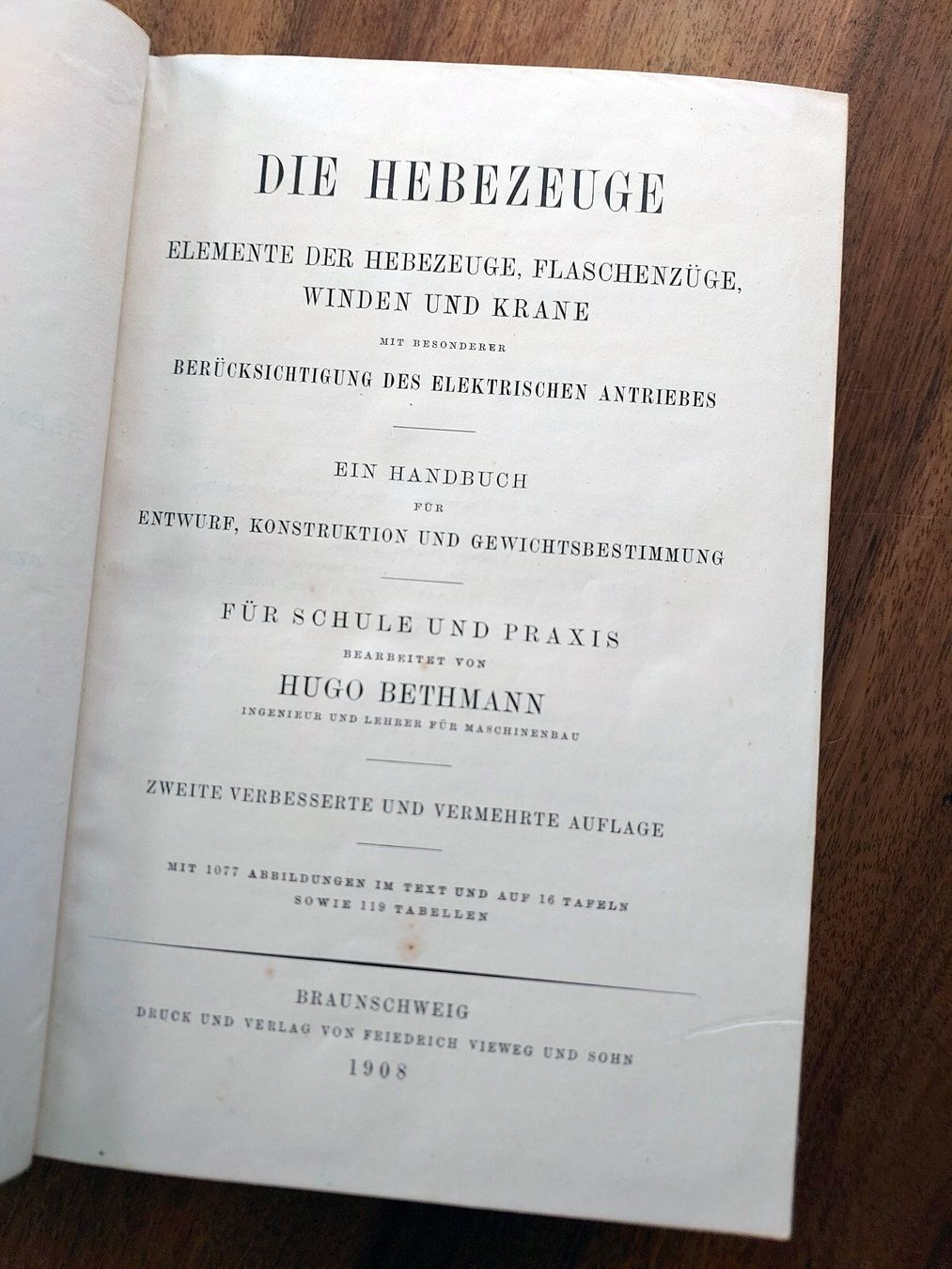 Libri: Die Hebezeuge von Hugo Bethmann, 1908 – Usato da Schönenwerd venduto da Steidi 1