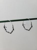 Boucles d'oreilles créoles gothiques serpent (Métal argenté)