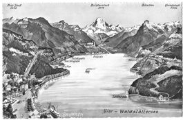 Panoramakarte Brunnen Vierwaldstättersee