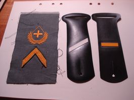 3 Dienstgradabzeichen Schweizer Armee,Gummi/ Stoff