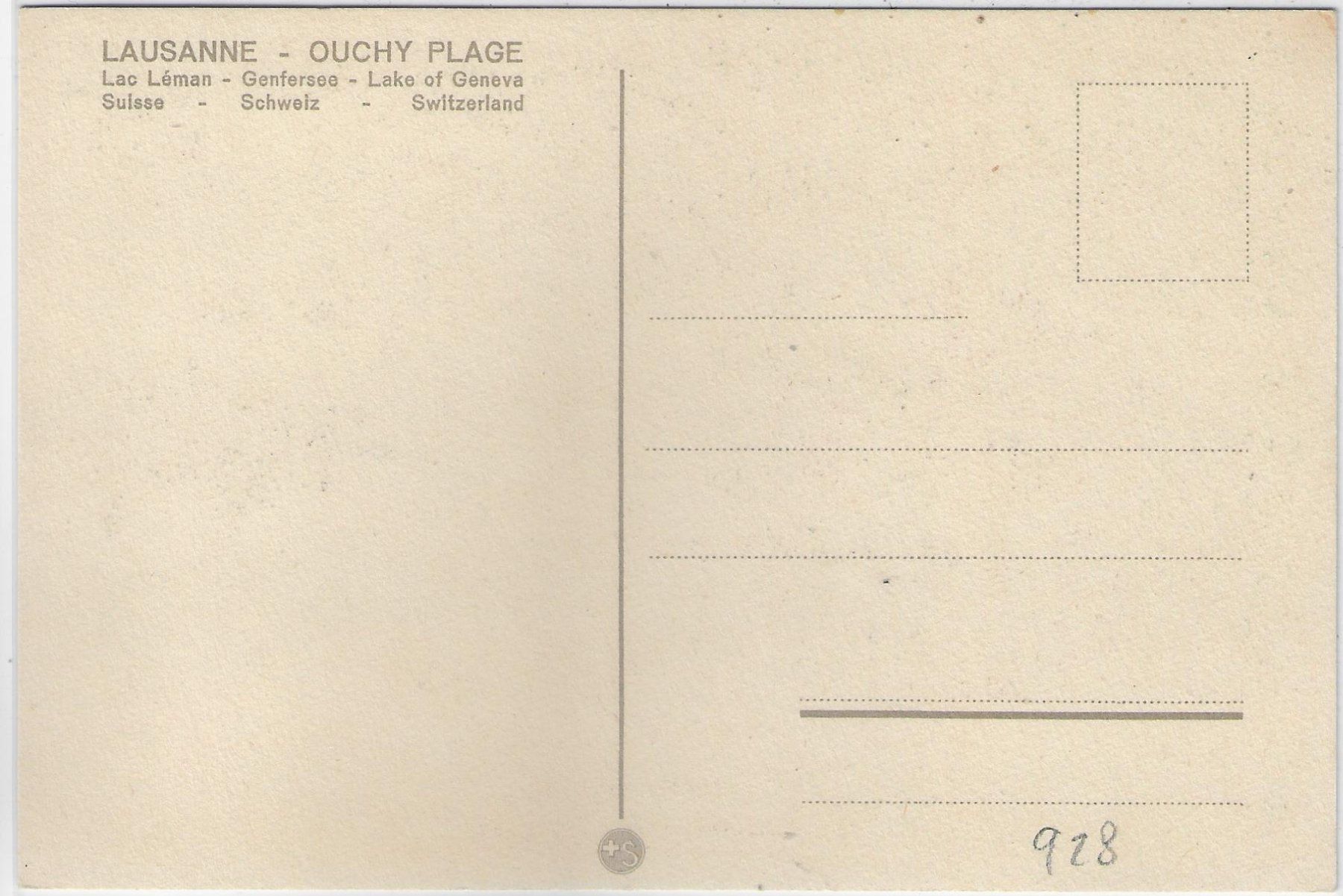 Cartoline postali: Lausanne - Ouchy Plage – Usato da Ettingen venduto da Kartenplanet 1