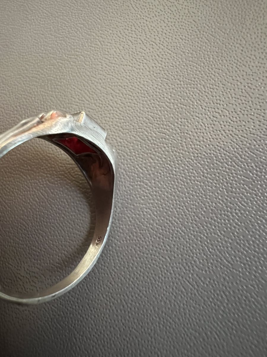 Anelli: Silber Ring 835 mit rotem Stein – Usato da Ebertswil venduto da Aayra 3