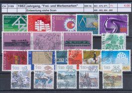 1982 Jahrgang, "Frei- und Werbemarken", gestempelt