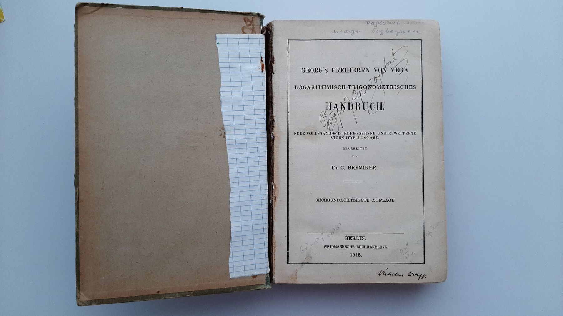 Bücher: VEGA Logarithmisch-trigonometrisches Handbuch – Gebraucht aus Wettingen von po250270 1