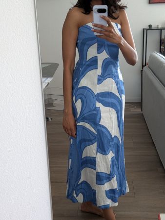 Kookai Blue and White Summer Maxi Dress