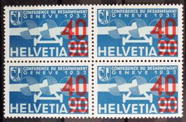 SUISSE 1936: poste aérienne, 40 sur 90 c, rouge clair, **