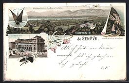 Litho Genf / Geneve, Chaine du Mont-Blan