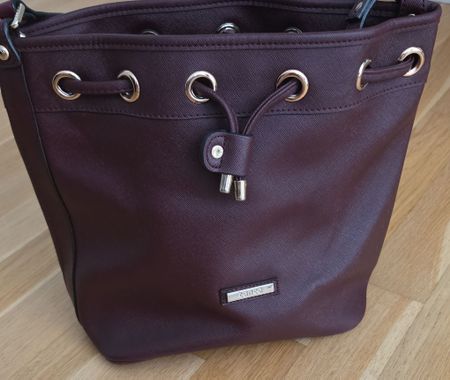 Beutel Tasche aus Canvas in bordeau sehr praktisch mit einem