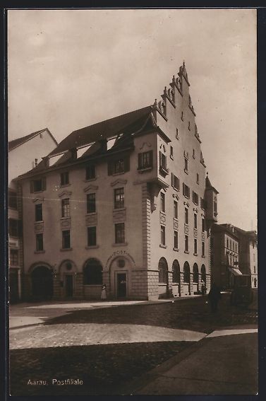 Cartoline postali: AK Aarau, Postfiliale mit Passanten – Usato da Berlin venduto da bartko-reher