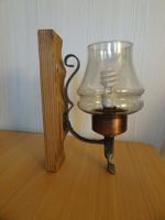 Rustikale Wandlampe aus Holz und Glas, Gang-/Eingangslampe