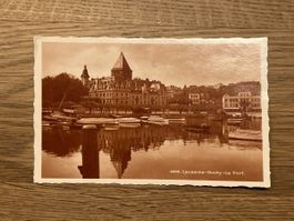 Originale alte Postkarte Lausanne-Ouchy Le Port, Top Zustand