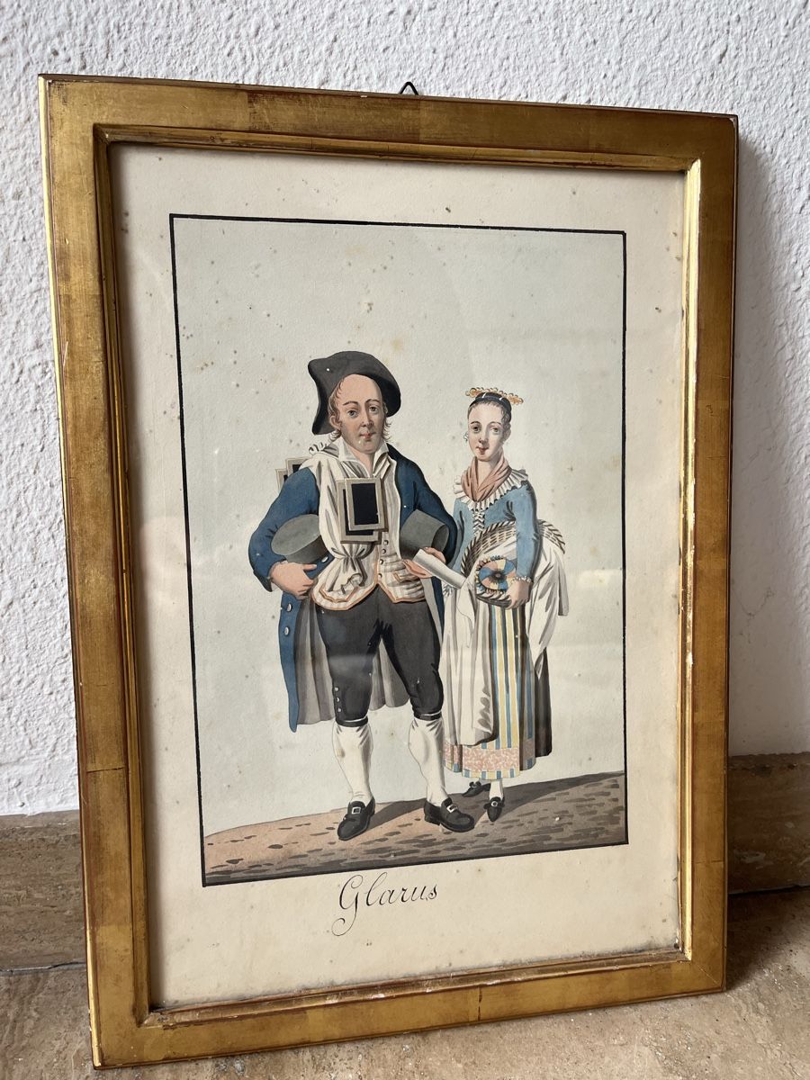 Dipinti: Trachtenmalerei Gouache oder Aquarell um 1800 – Usato da Brig venduto da Benedict6