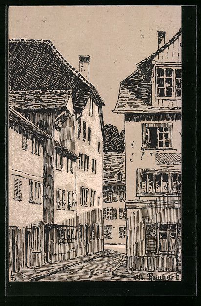 Cartoline postali: Winterthur, Partie in der Steiggasse – Usato da Berlin venduto da bartko-reher