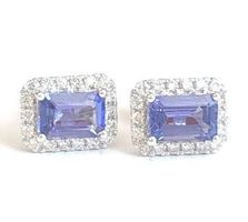 Juwelen-Ohrstecker: 2 Tansanite 1.16 ct., Diamanten, 1490.-