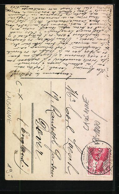 Cartoline postali: Lausanne, Strassenpartie mit Gebäudeans – Usato da Berlin venduto da bartko-reher 1