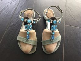 Sandalen in hellblauem Nubukleder von WALDER, Gr. 37