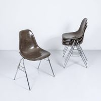 4 Vitra Eames Side Chairs braun gebraucht Vintage