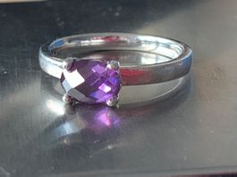 Silberring violett OVAL (57)