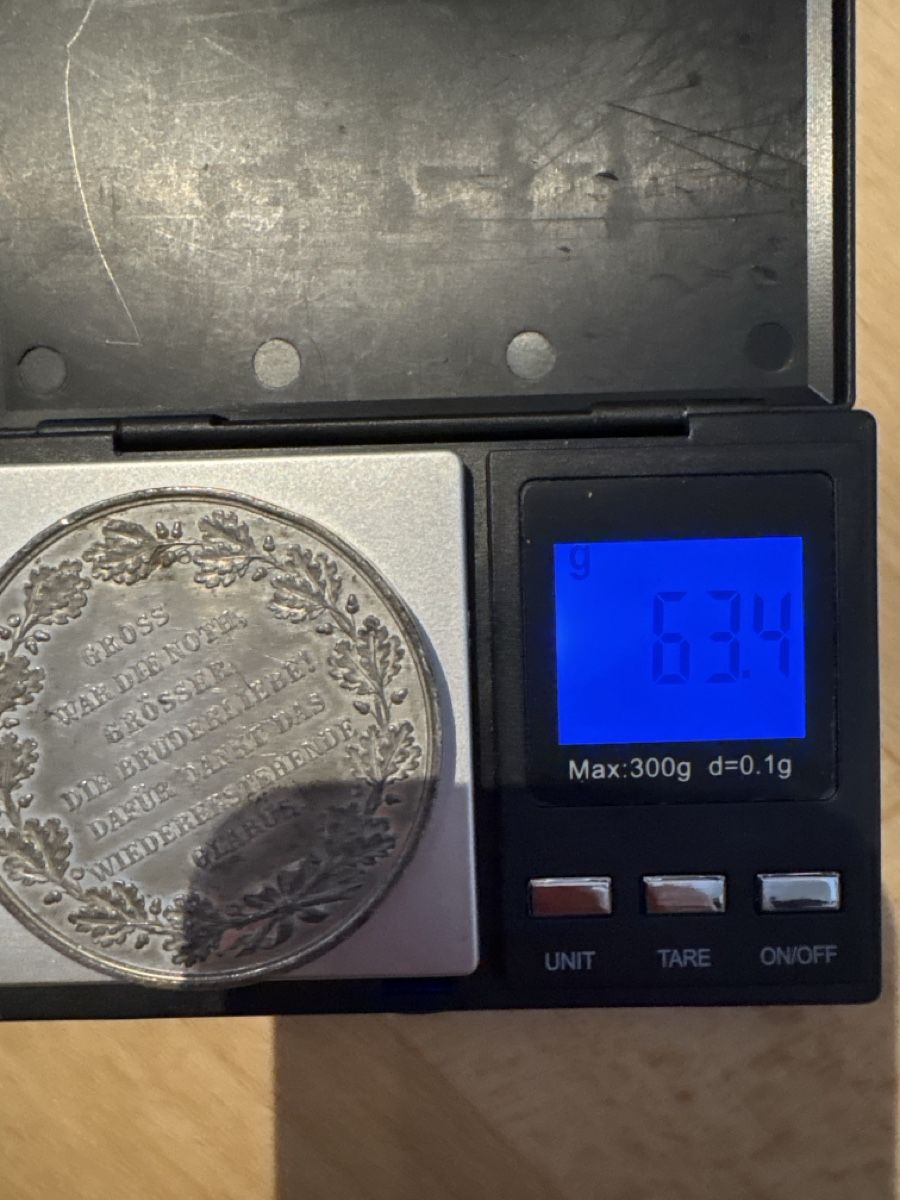 Medaglie: Médaillon Glarus 1861, 63.4g, ancien,  – Usato da Carouge GE venduto da irma016 2