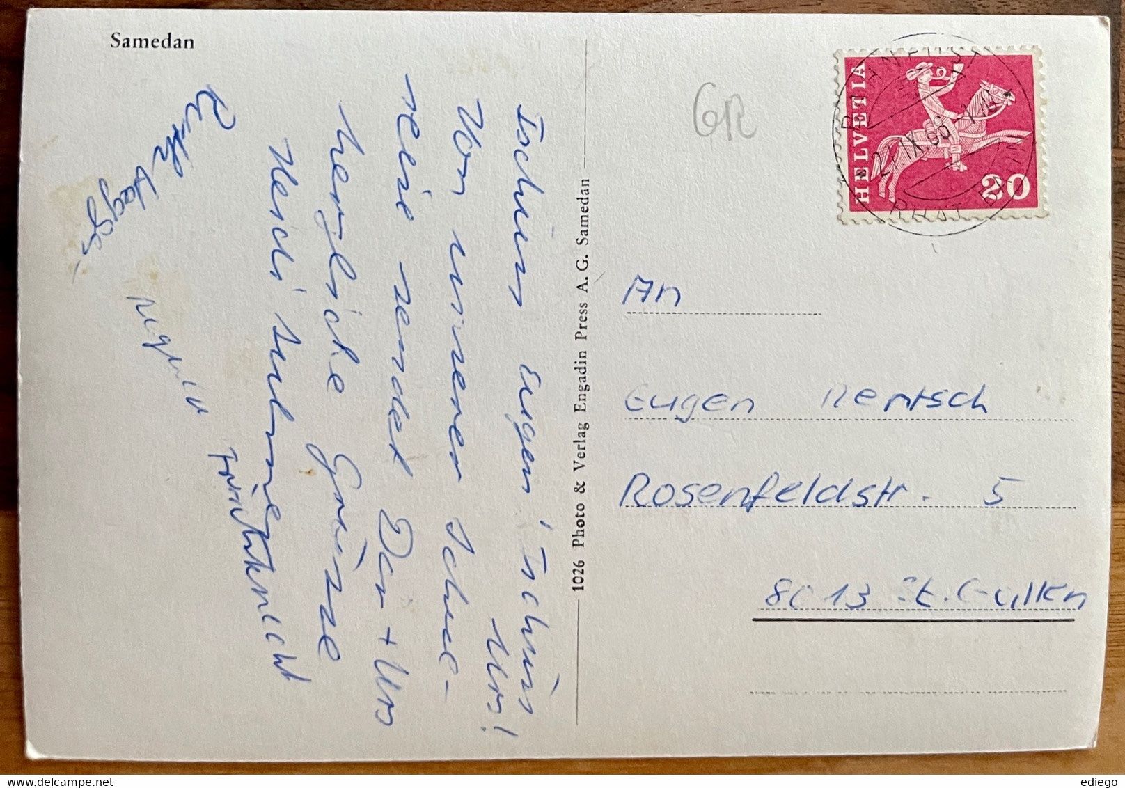 Cartoline postali: SAMEDAN 1968 – Usato da Lutry venduto da Ediego 1