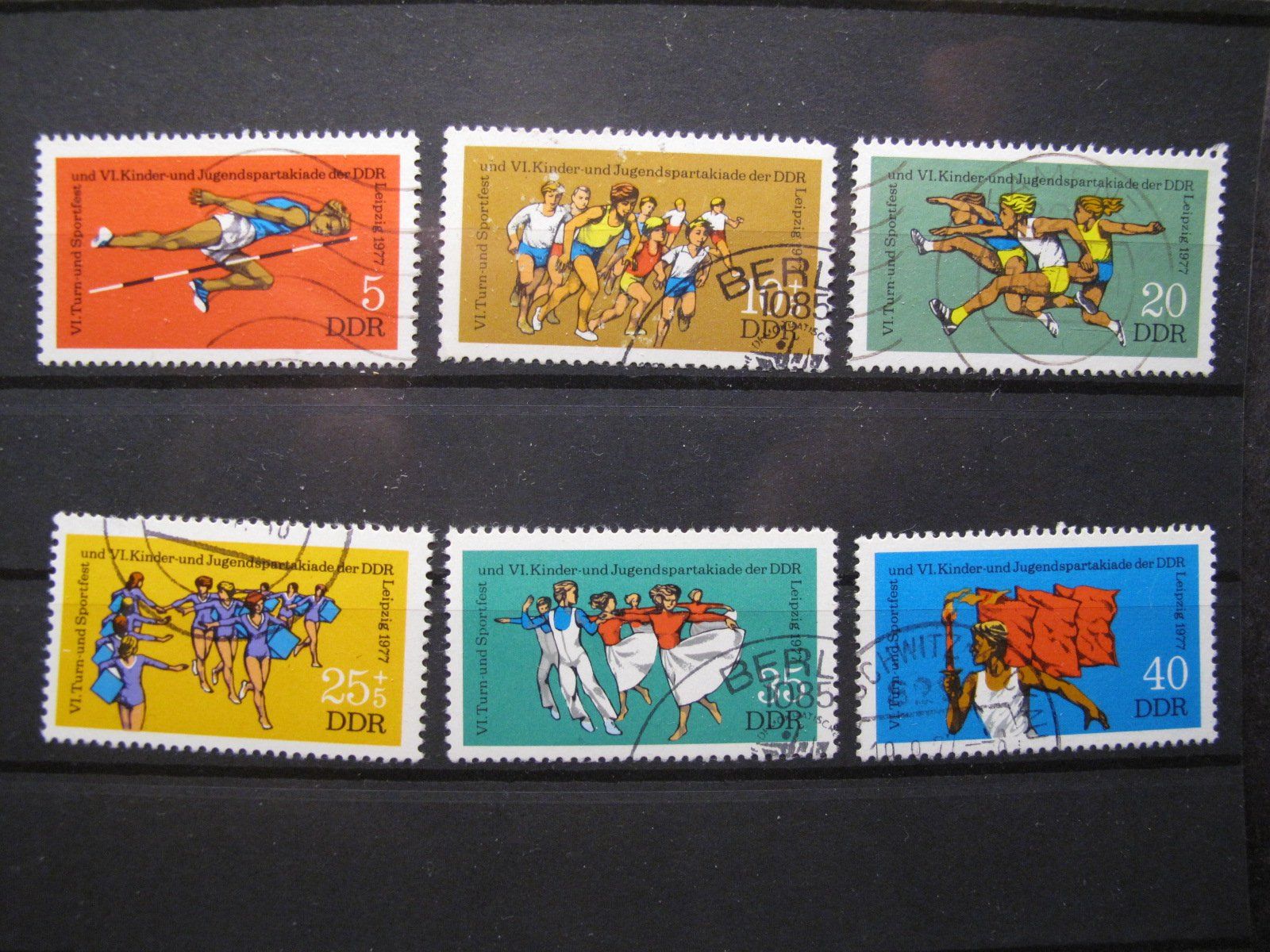 Alle Briefmarken: DDR 1977 Turn & Sportfest Leipzig gest – Gebraucht aus Wil SG von fva01