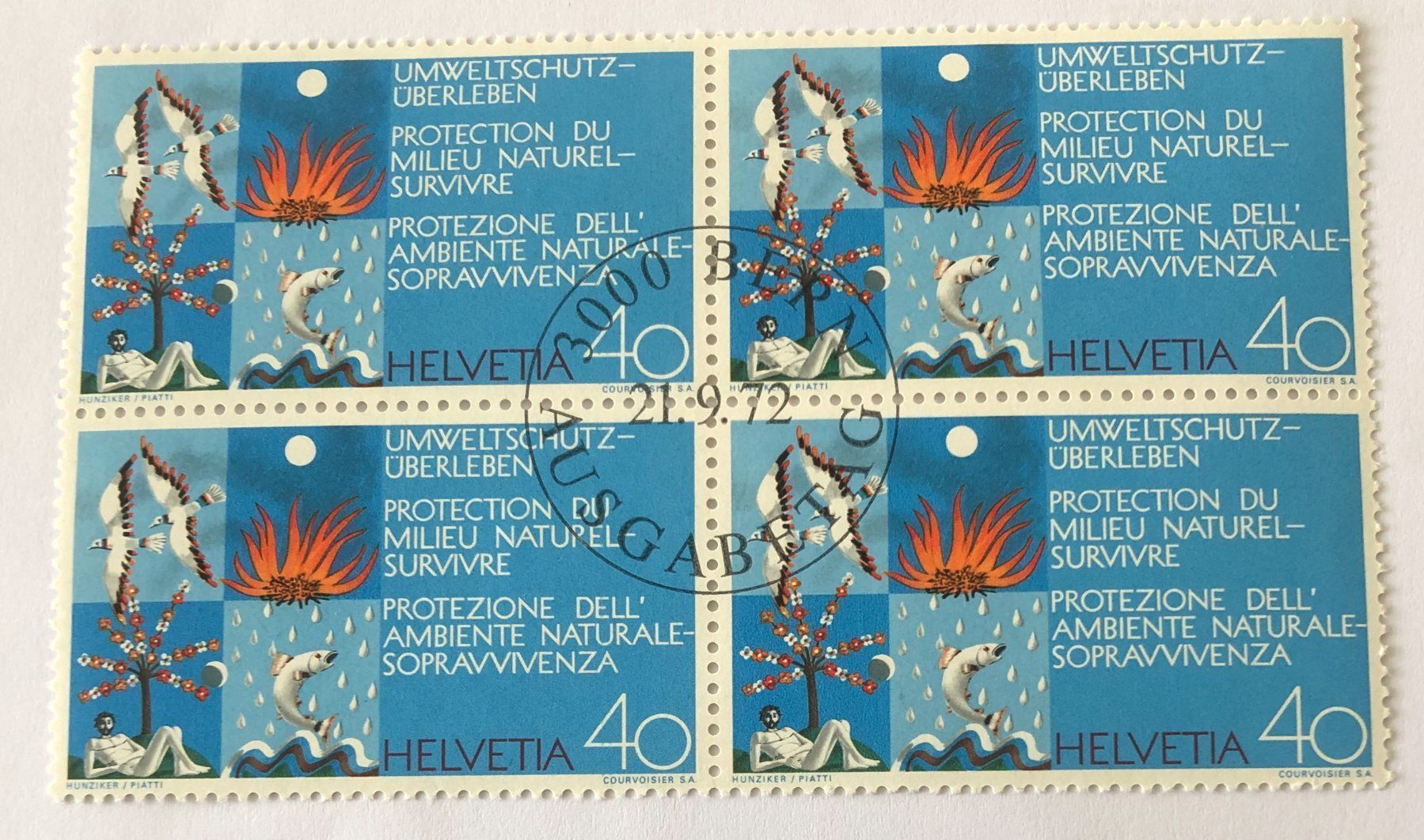 Tutti i francobolli: 4 er Block Nr.519 mit Vollstempel Bern – Usato da Aarau venduto da Billa007