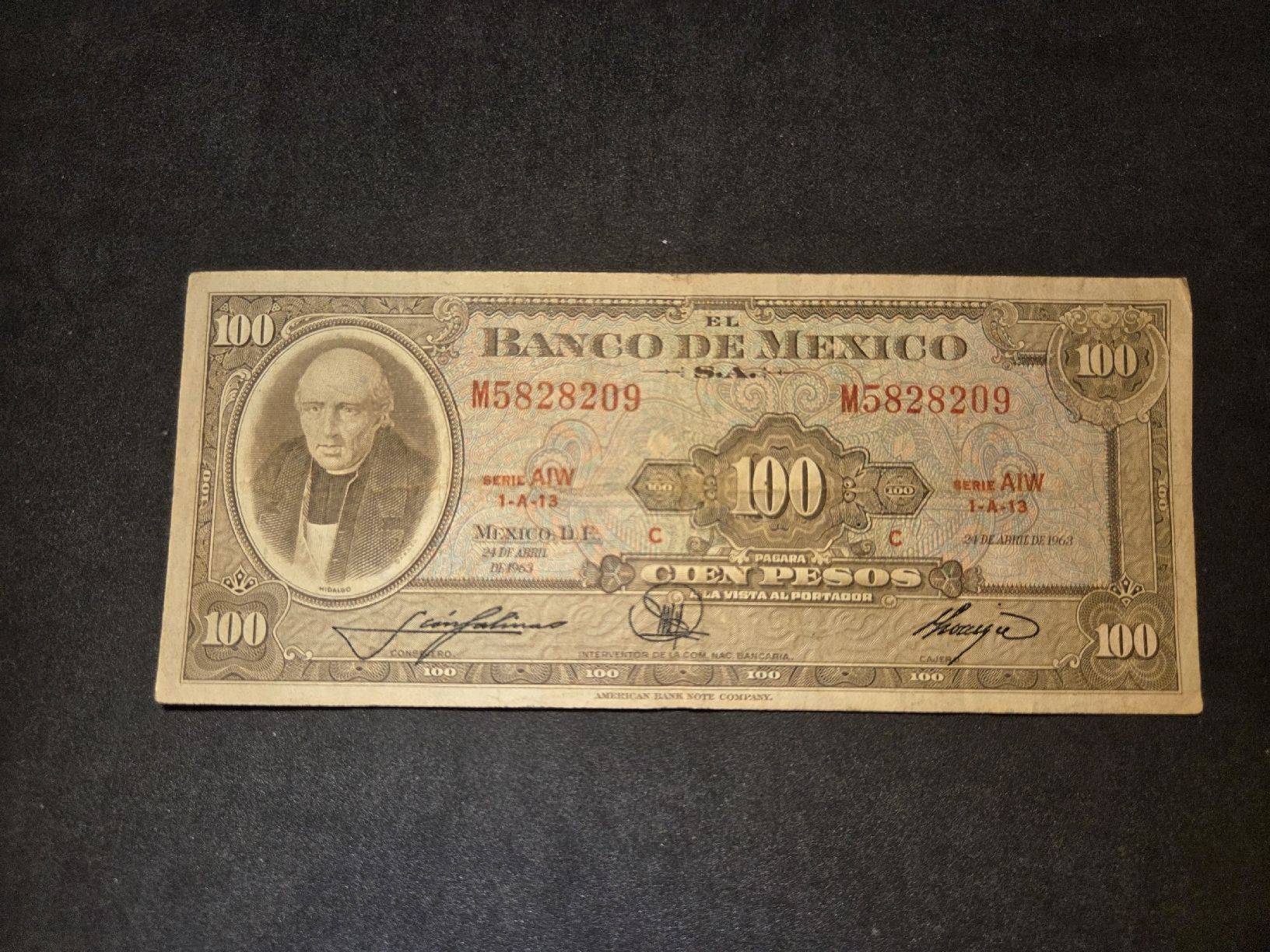 Banknoten: Mexico - 100 Pesos - 1963 – Gebraucht aus Geroldswil von Antica01