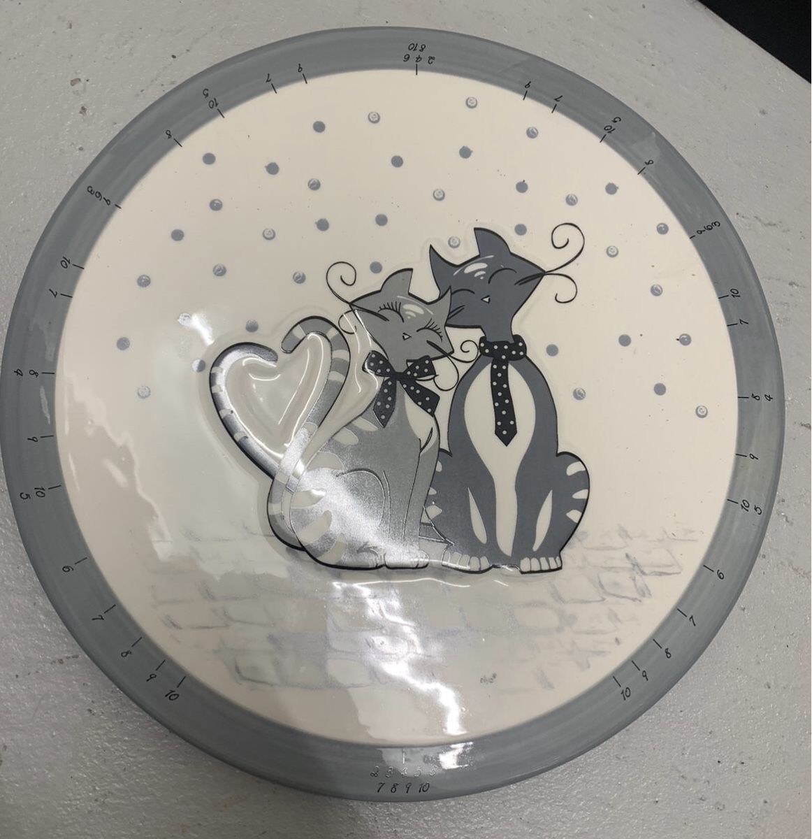 Piatti di portata: Steingut Küchen Tablett/Platte- Katzen Dekor 31cm – Usato da Hüttikon venduto da abarb