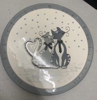Steingut Küchen Tablett/Platte- Katzen Dekor 31cm