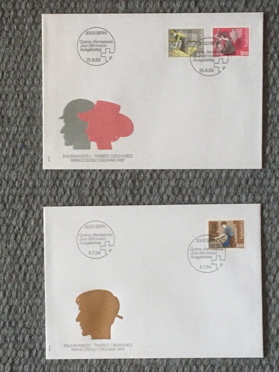 Alle Briefmarken: 1989-94 Mensch und Beruf auf FDC – Gebraucht aus Nesslau von zueri6 1
