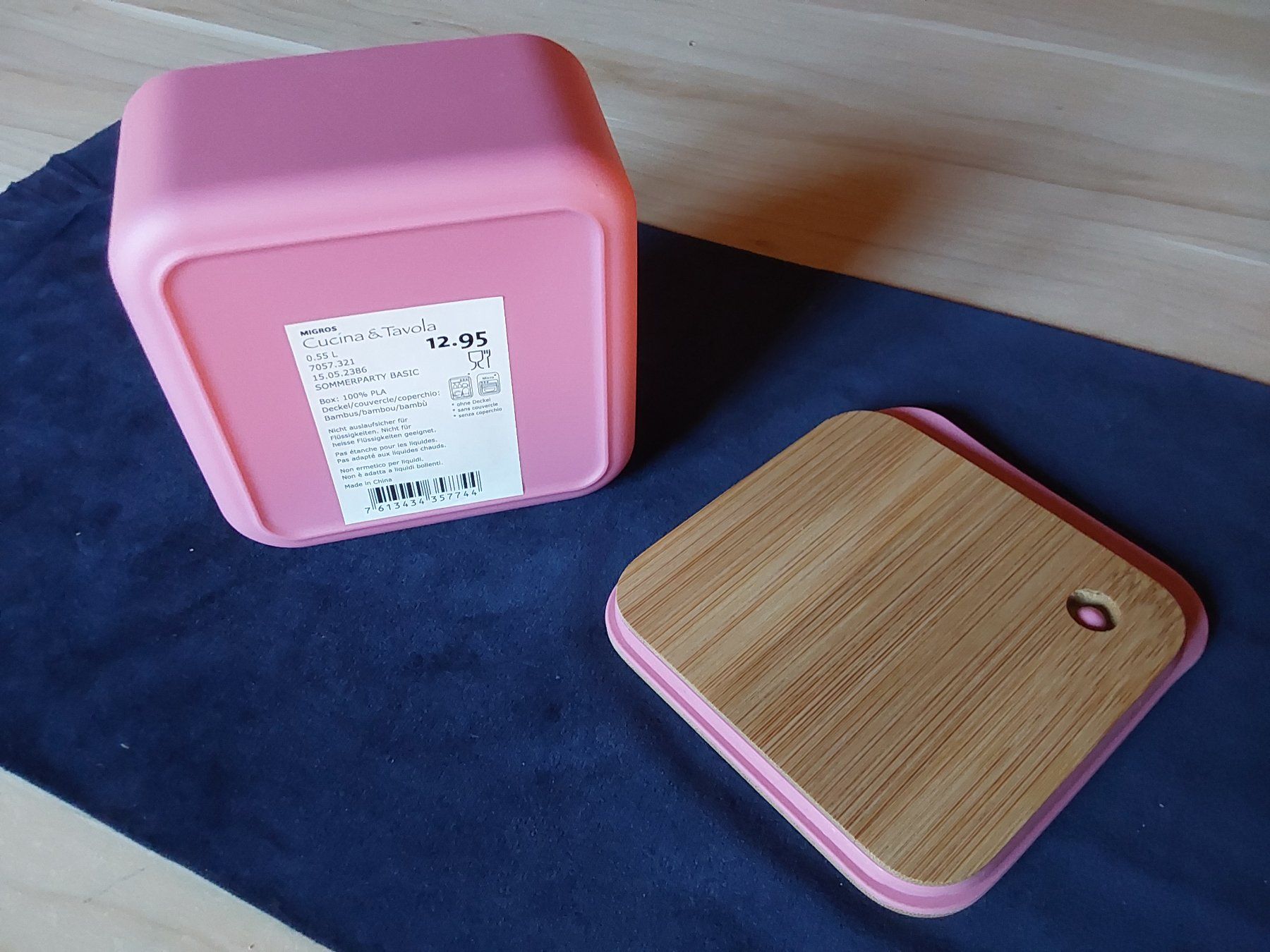 Migros Contenitori & Simili: Box rosa Bambusdeckel neuwertig – Nuovo (secondo la descrizione) da Rüegsbach venduto da hpl02 1